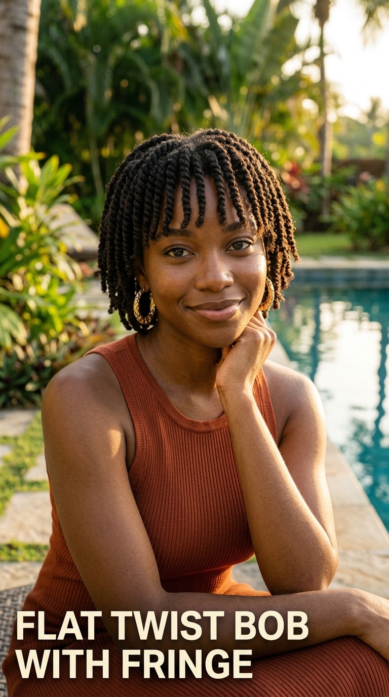 Flat Twist Bob with Fringe
