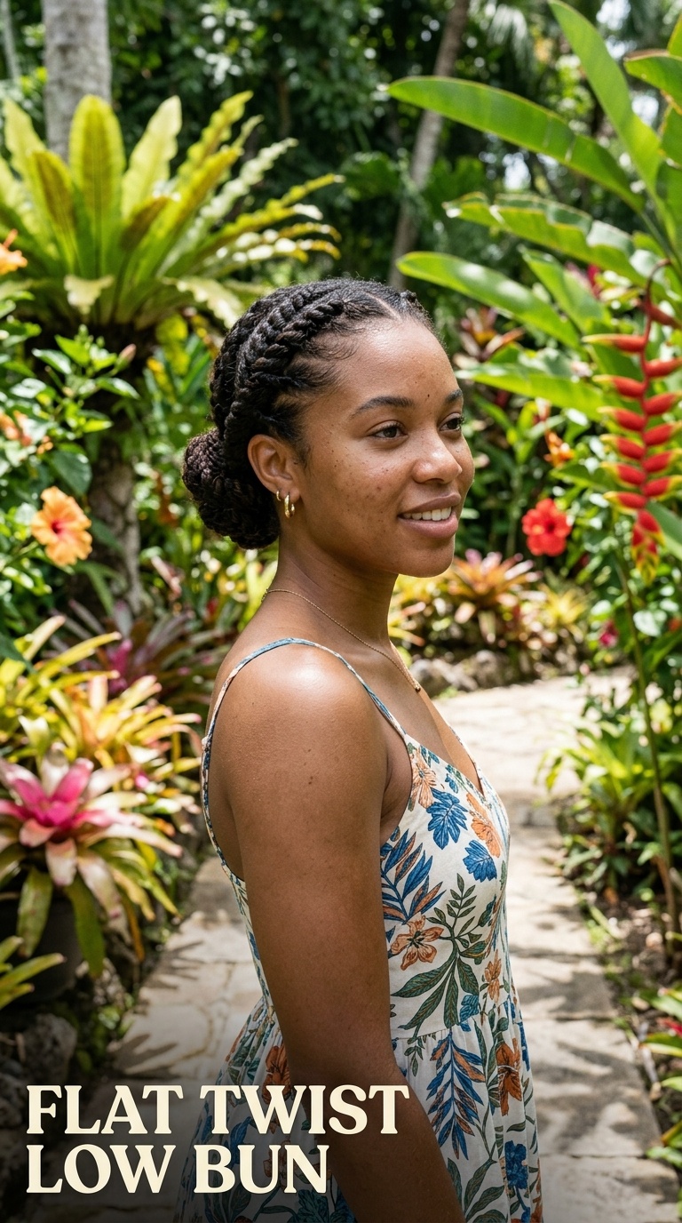 Flat Twist Low Bun