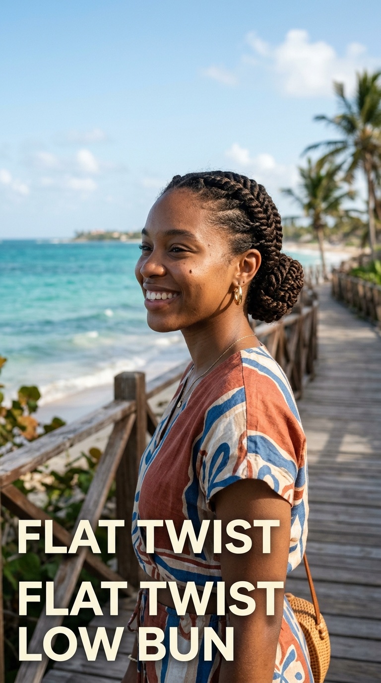 Flat Twist Low Bun