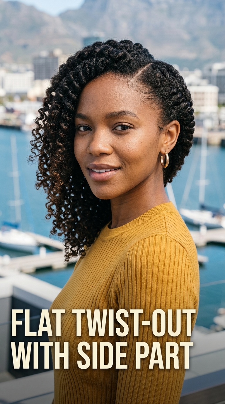 Flat Twist-Out with Side Part