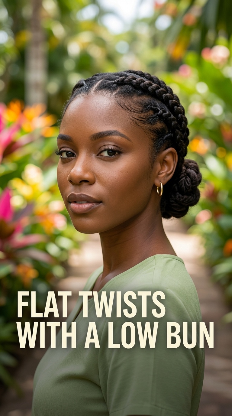 Flat Twists with a Low Bun