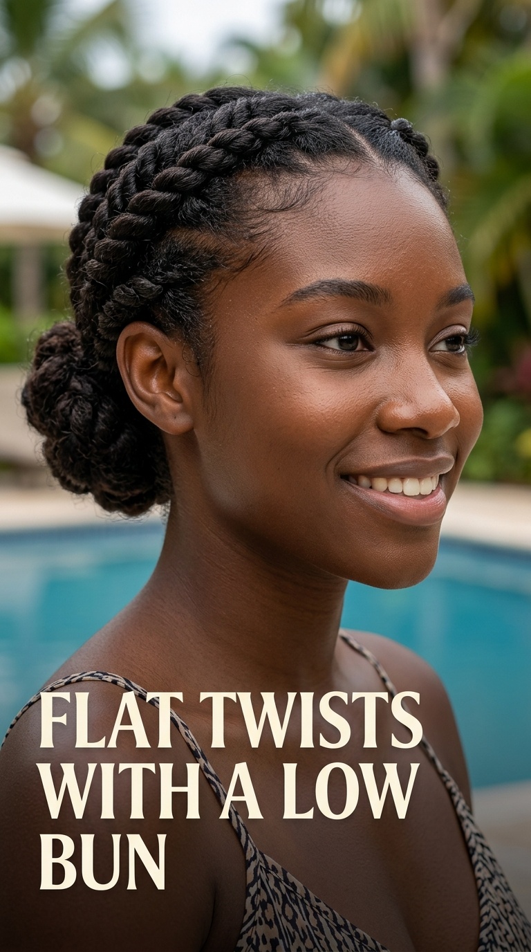 Flat Twists with a Low Bun