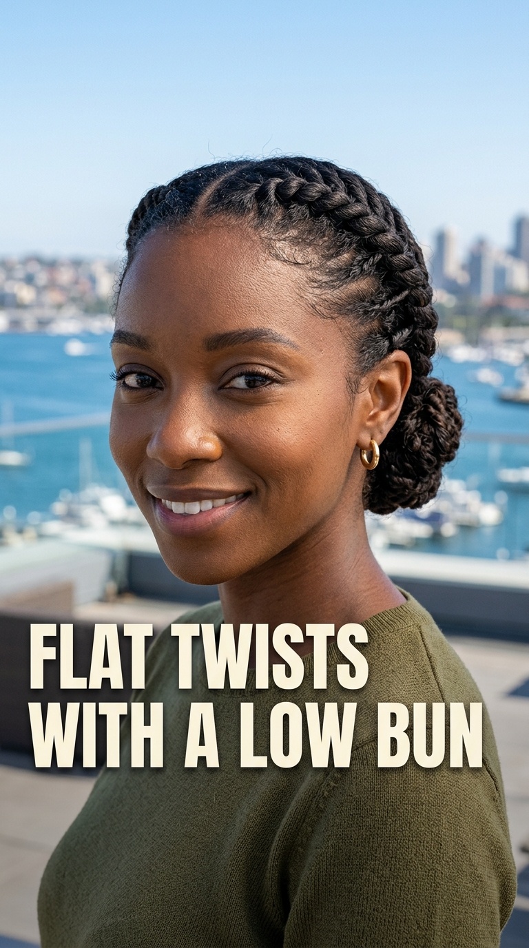 Flat Twists with a Low Bun