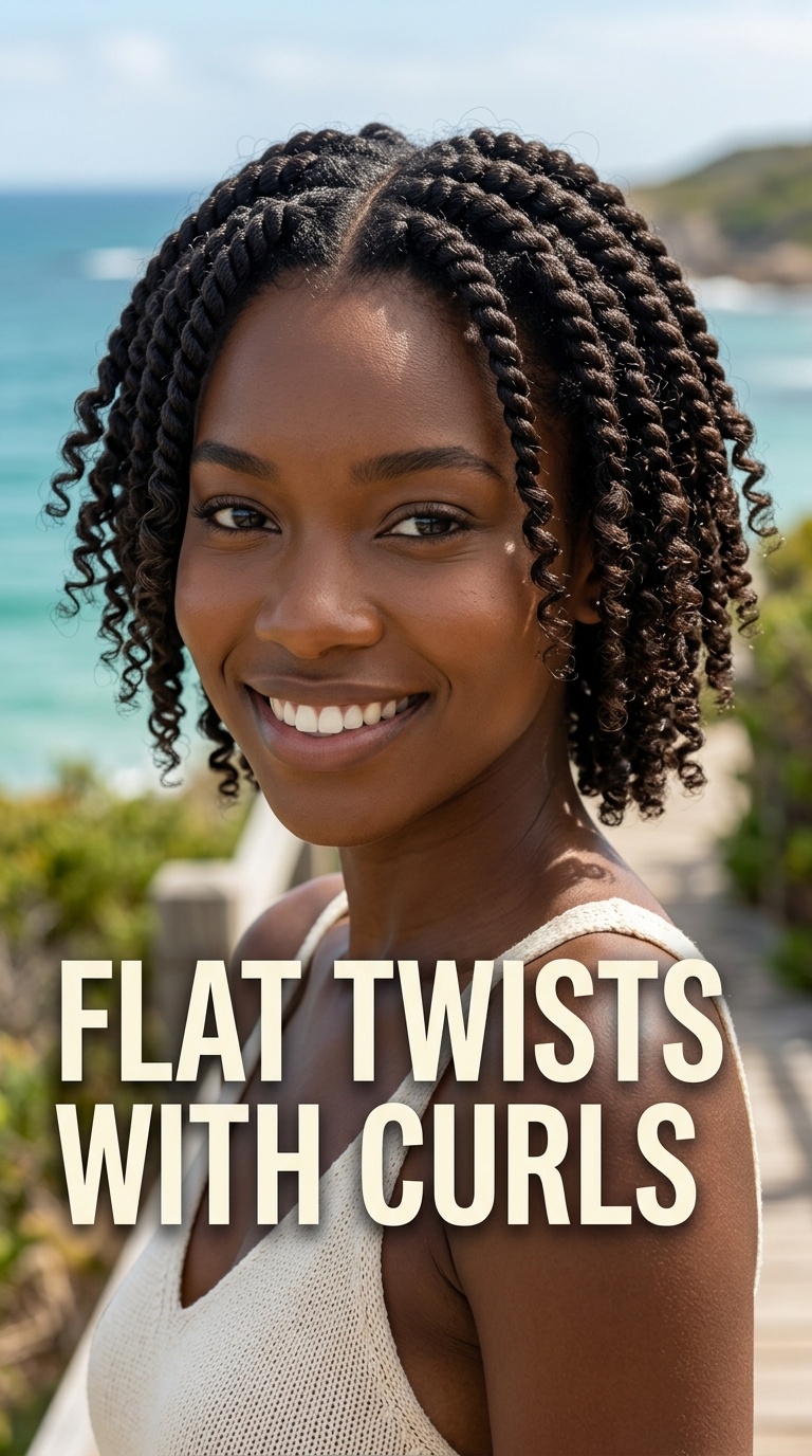 Flat Twists with Curls