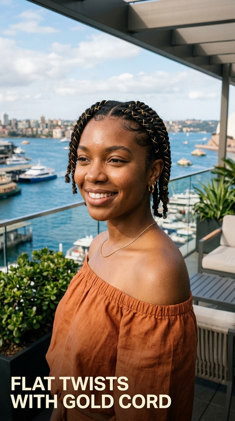 Flat Twists with Gold Cord