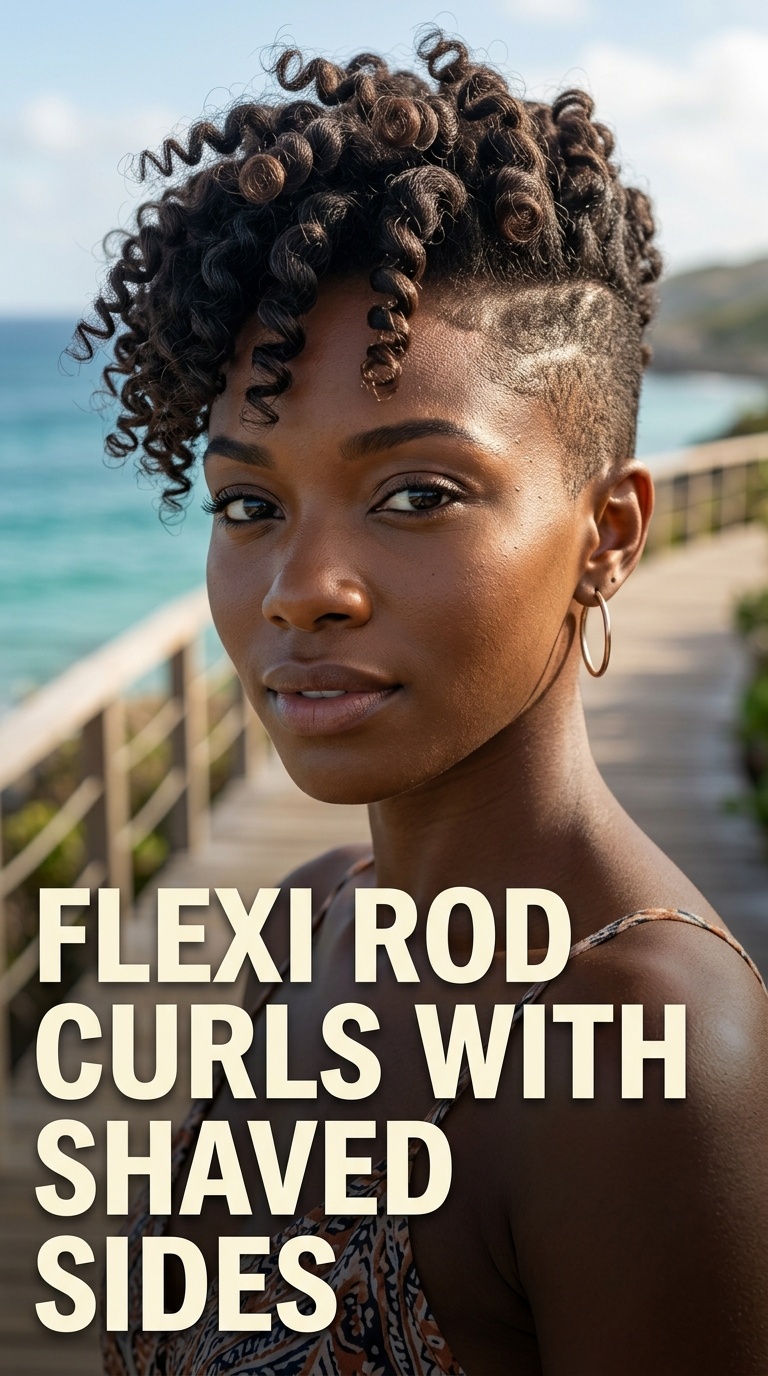 Flexi Rod Curls with Shaved Sides
