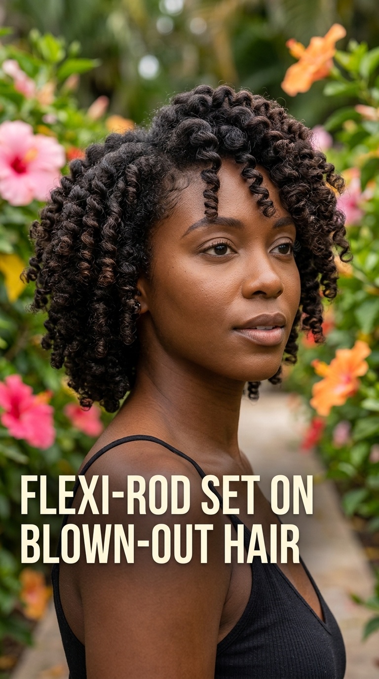 Flexi-Rod Set on Blown-Out Hair