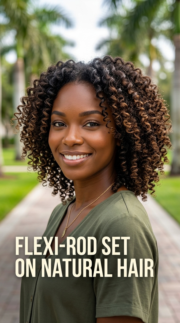 Flexi-Rod Set on Natural Hair