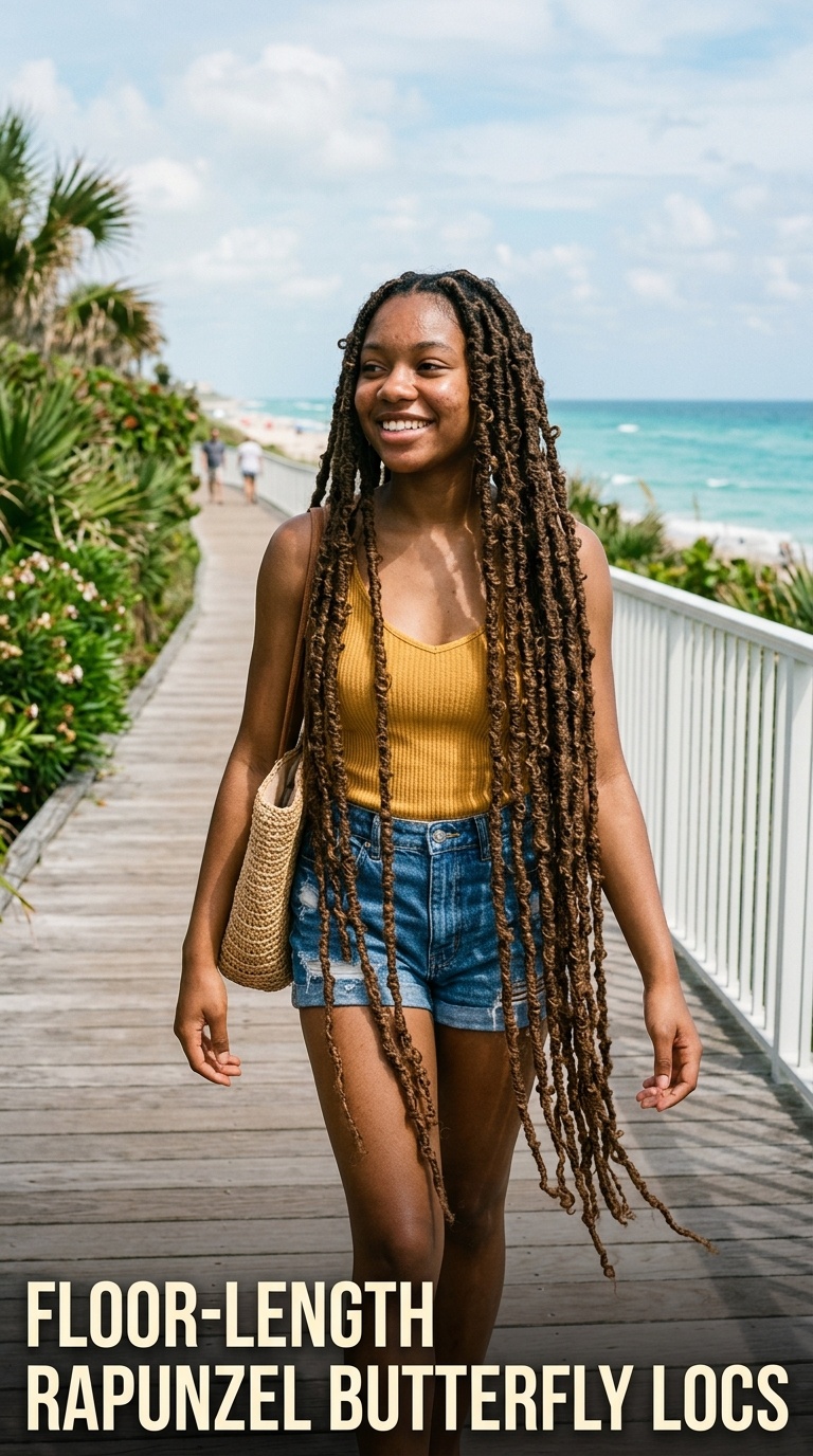 Floor-Length Rapunzel Butterfly Locs
