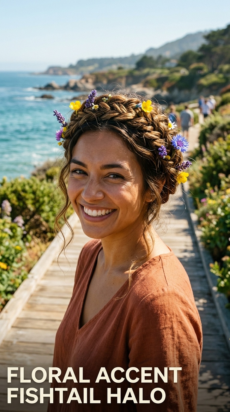 Floral Accent Fishtail Halo