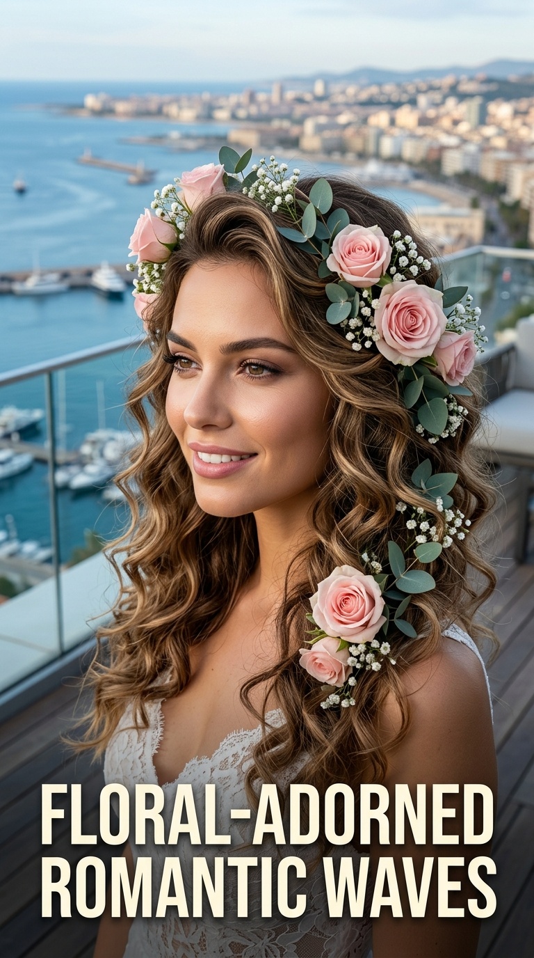 Floral-Adorned Romantic Waves