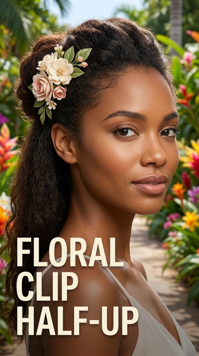 Floral Clip Half-Up