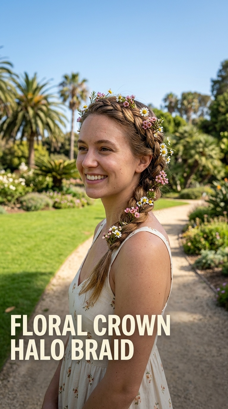 Floral Crown Halo Braid