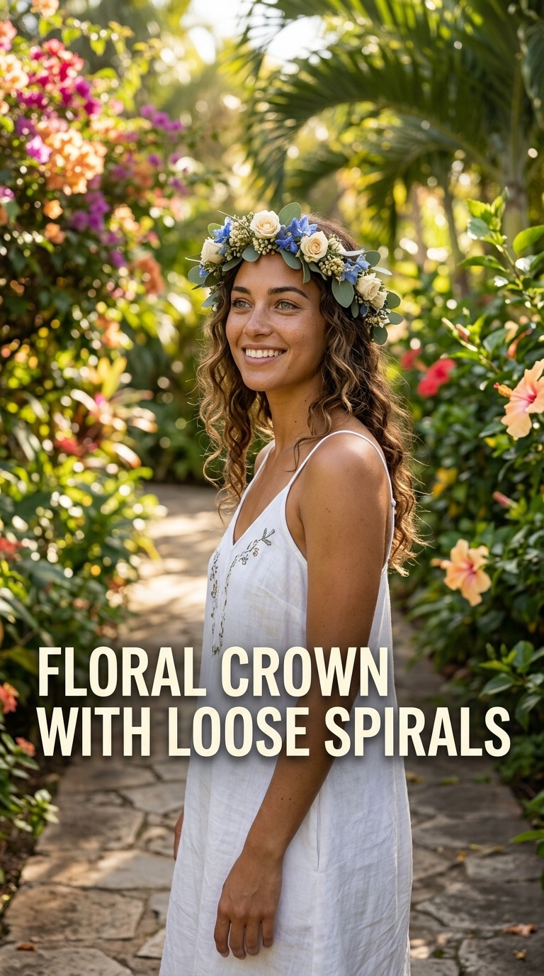 Floral Crown with Loose Spirals