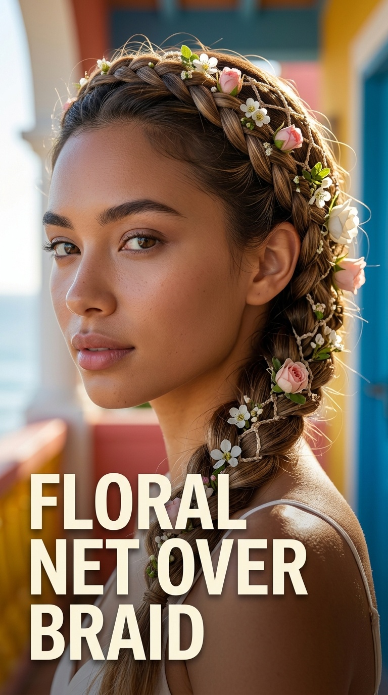Floral Net Over Braid