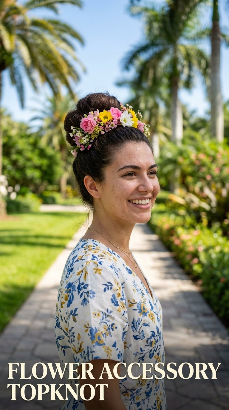 Flower Accessory Topknot