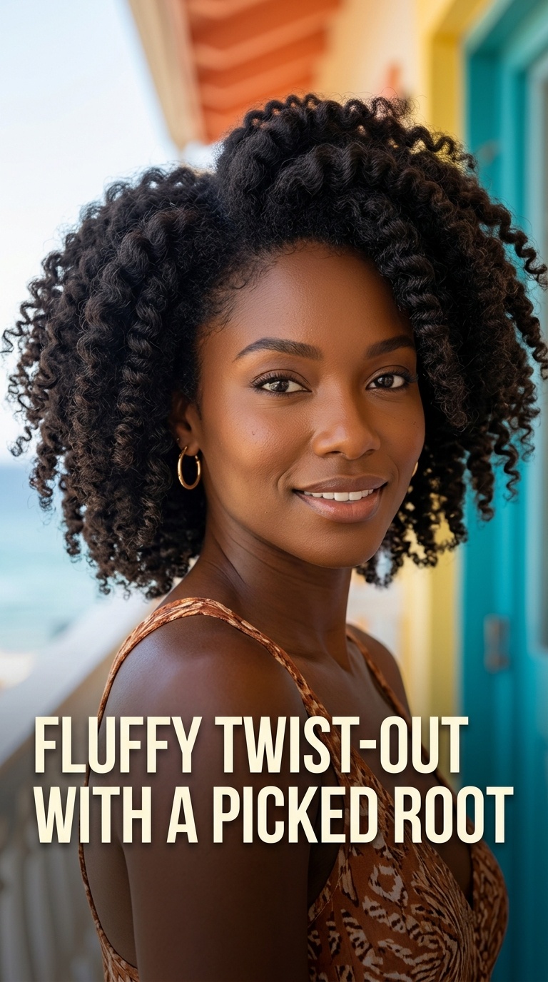 Fluffy Twist-Out with a Picked Root