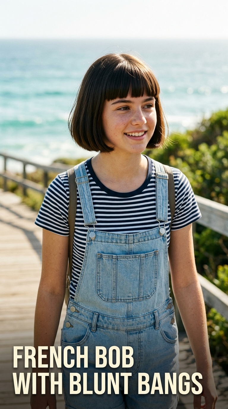 French Bob with Blunt Bangs