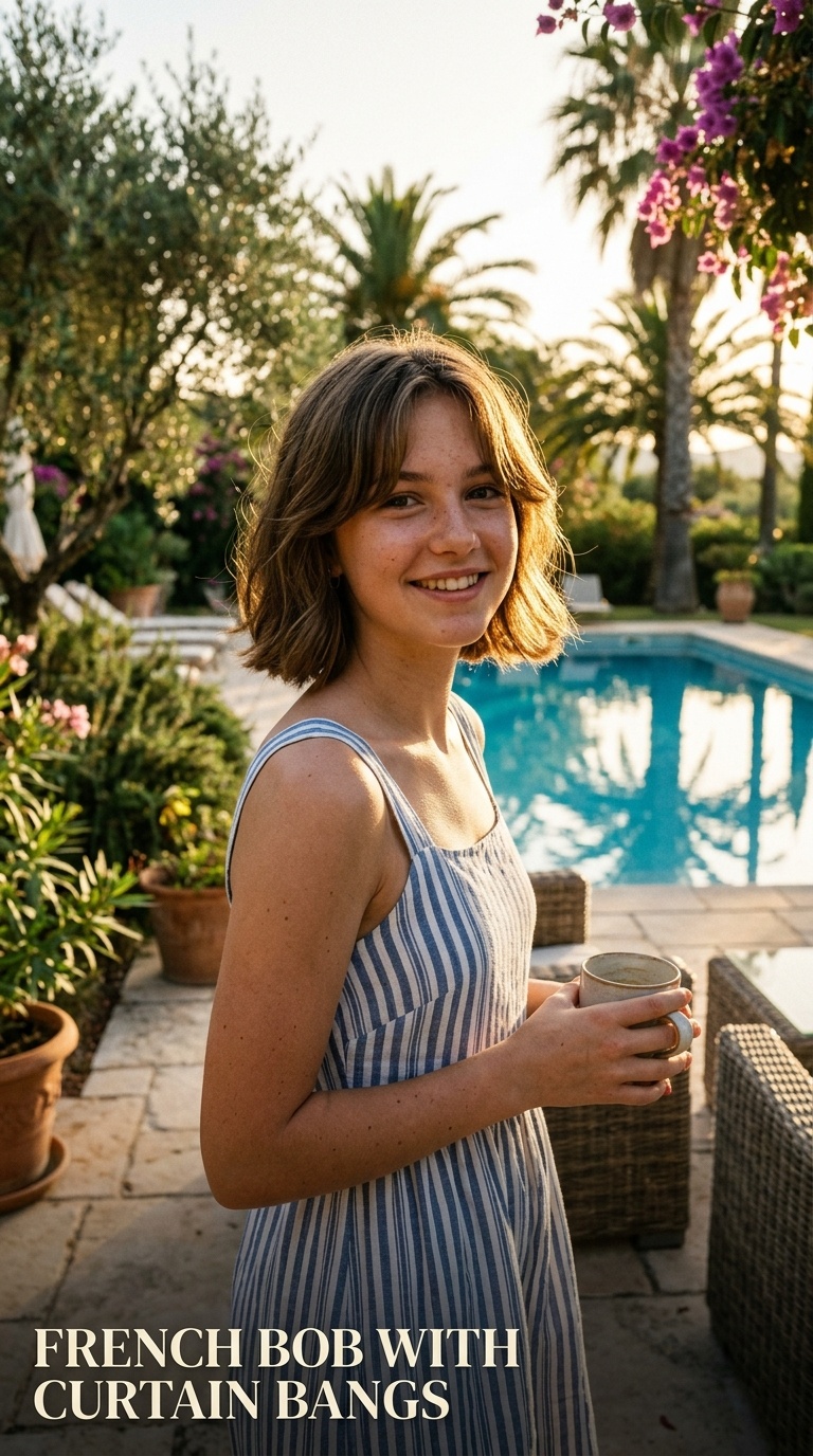 French Bob with Curtain Bangs