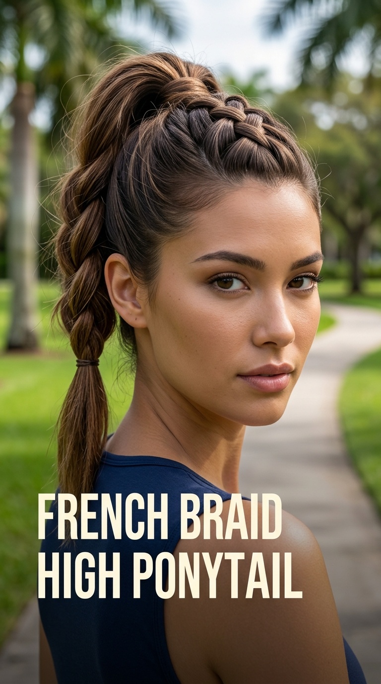 French Braid High Ponytail