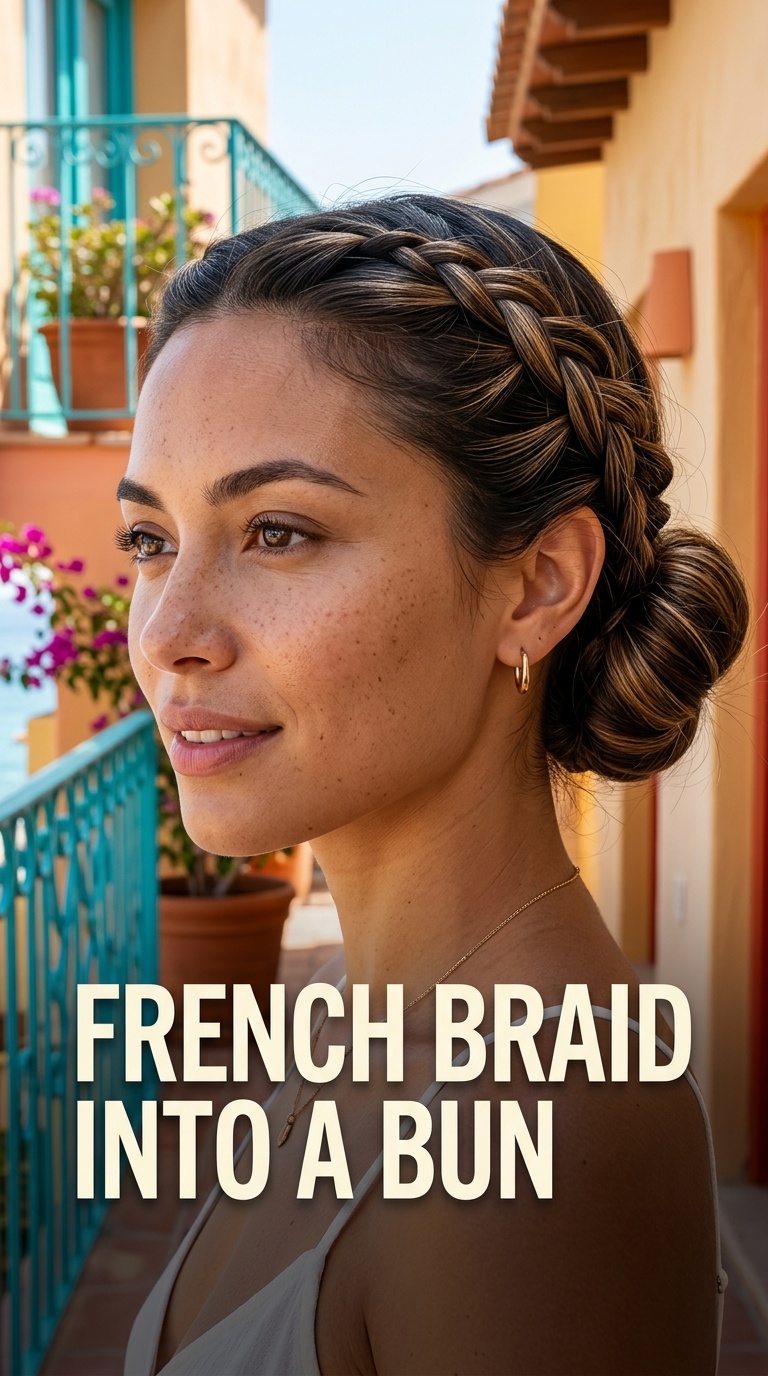 French Braid into a Bun