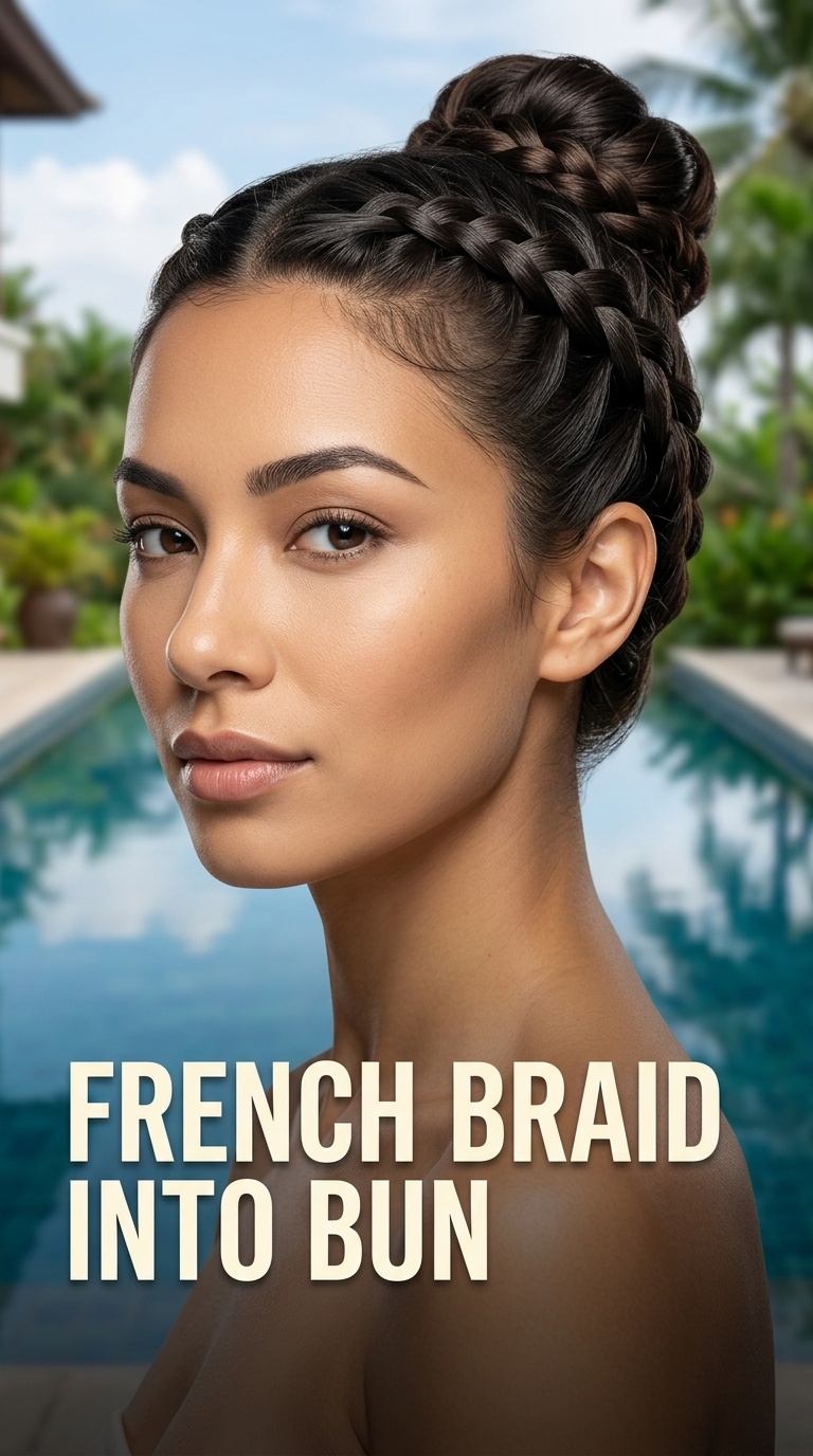 French Braid into Bun