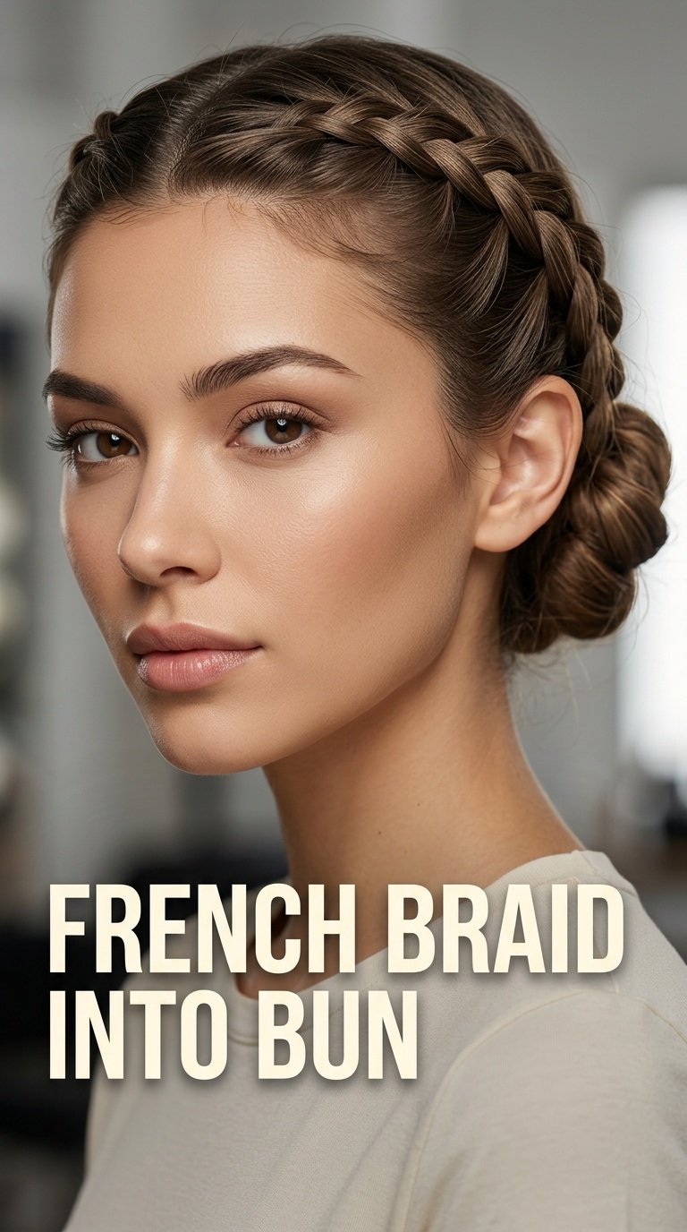 French Braid into Bun