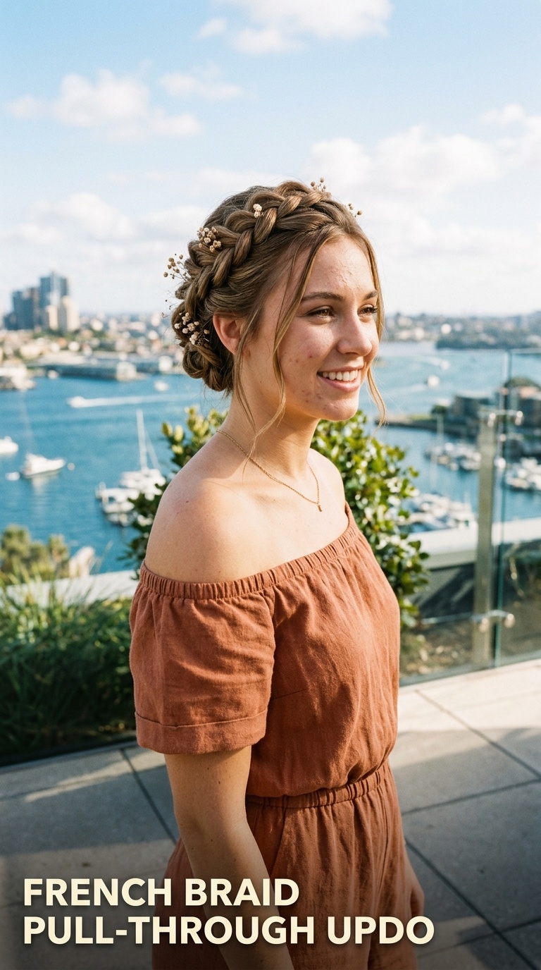 French Braid Pull-Through Updo