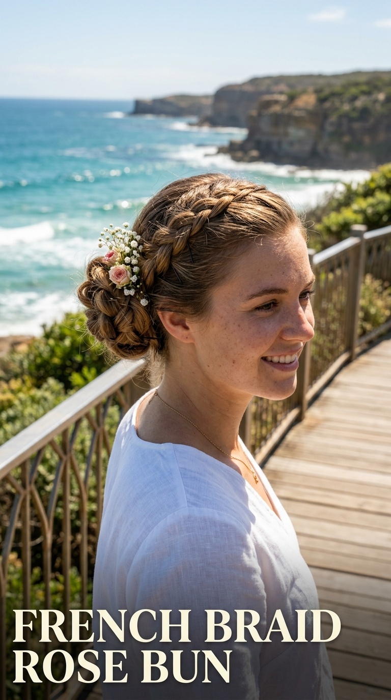 French Braid Rose Bun