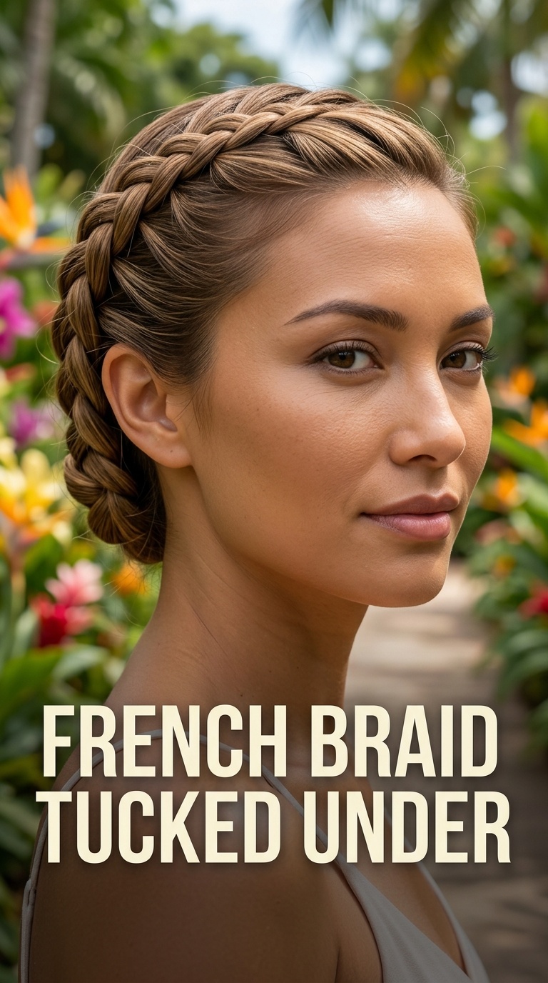French Braid Tucked Under
