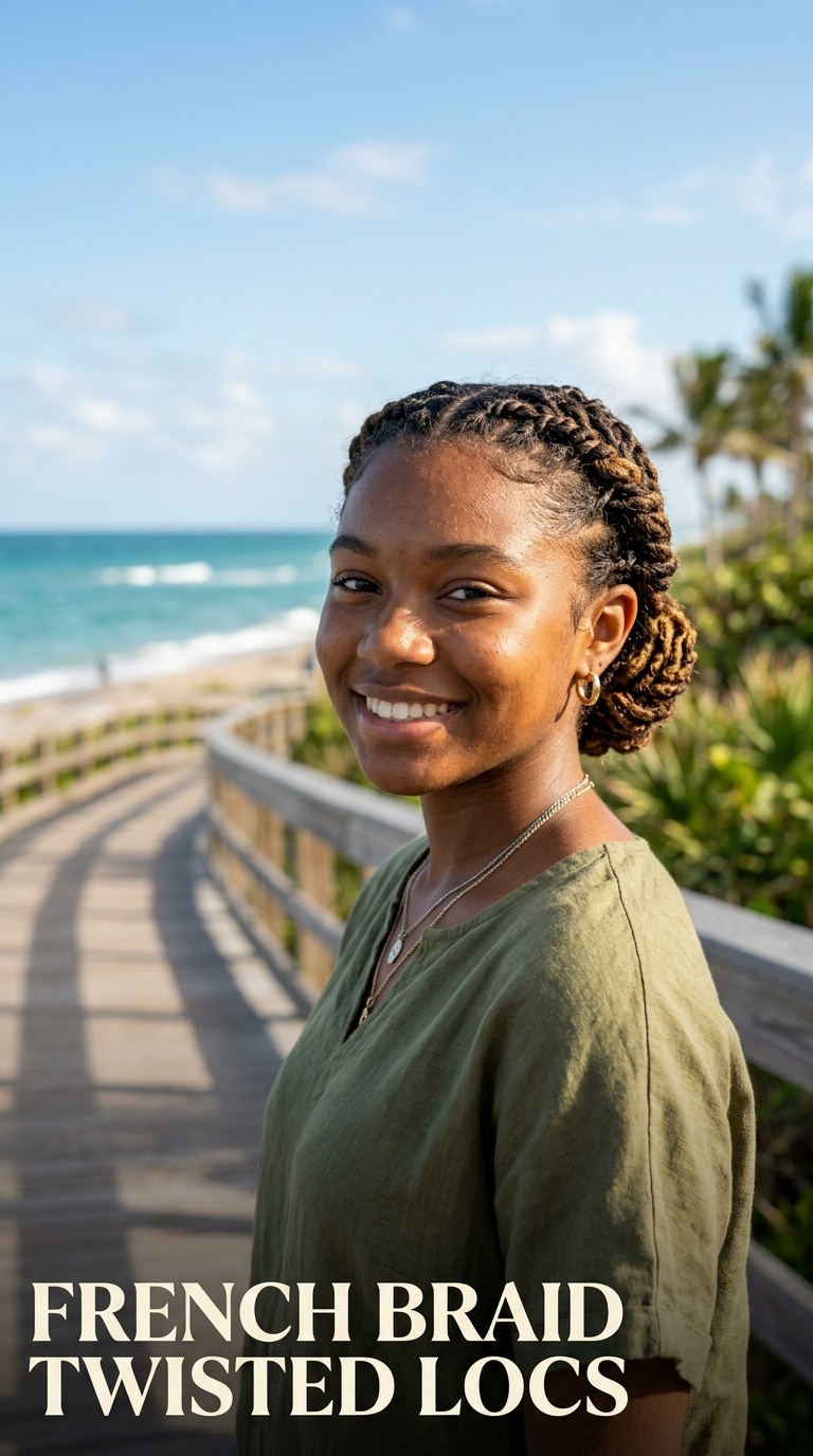 French Braid Twisted Locs