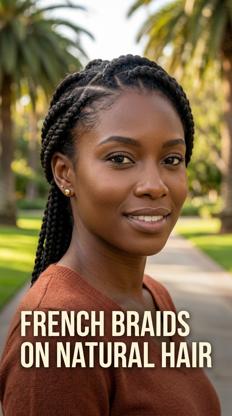 French Braids on Natural Hair