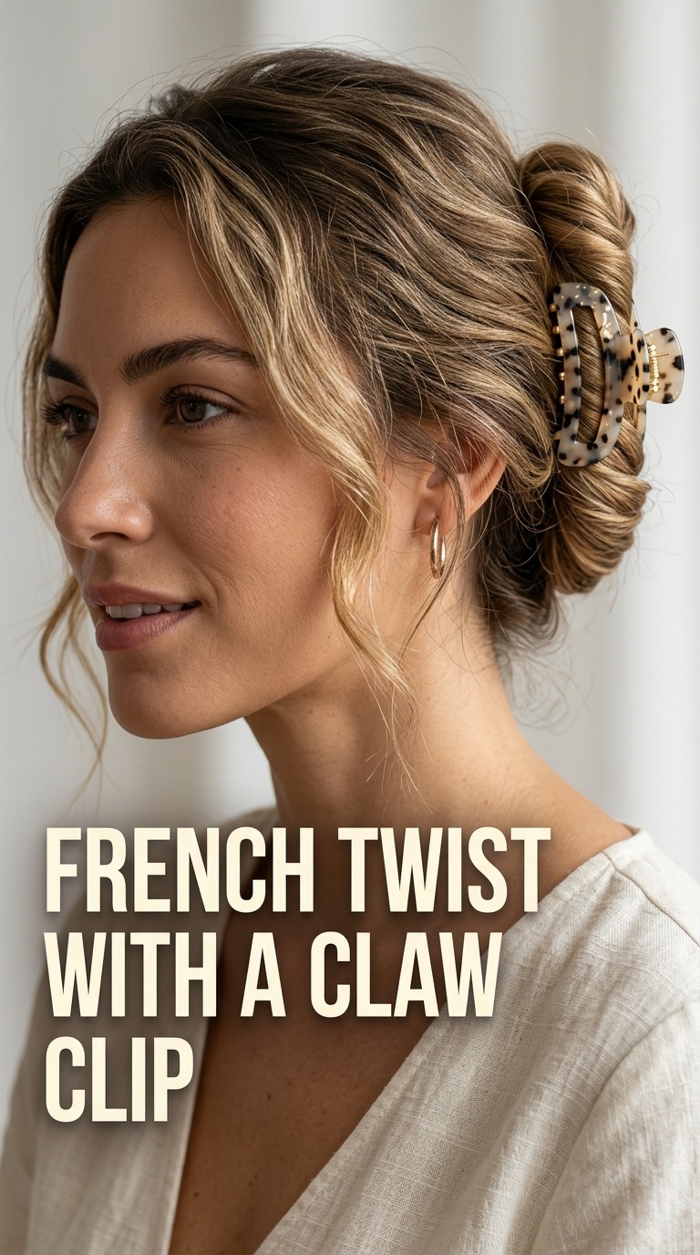 French Twist with a Claw Clip