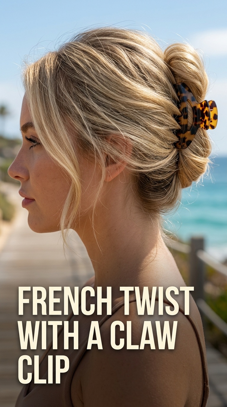French Twist with a Claw Clip