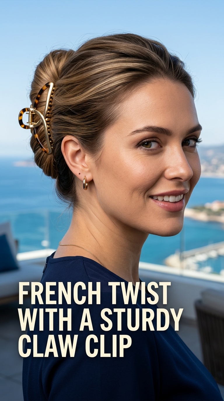 French Twist with a Sturdy Claw Clip