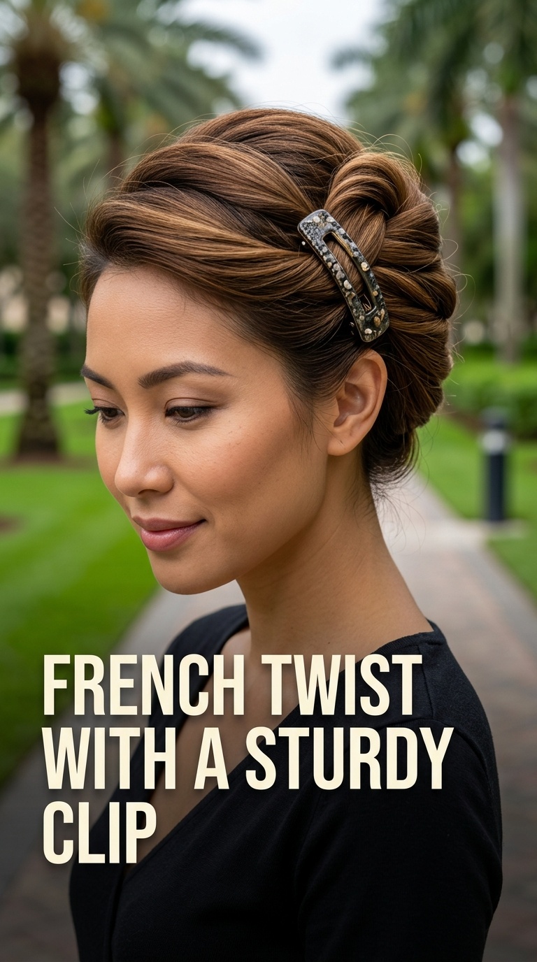French Twist with a Sturdy Clip