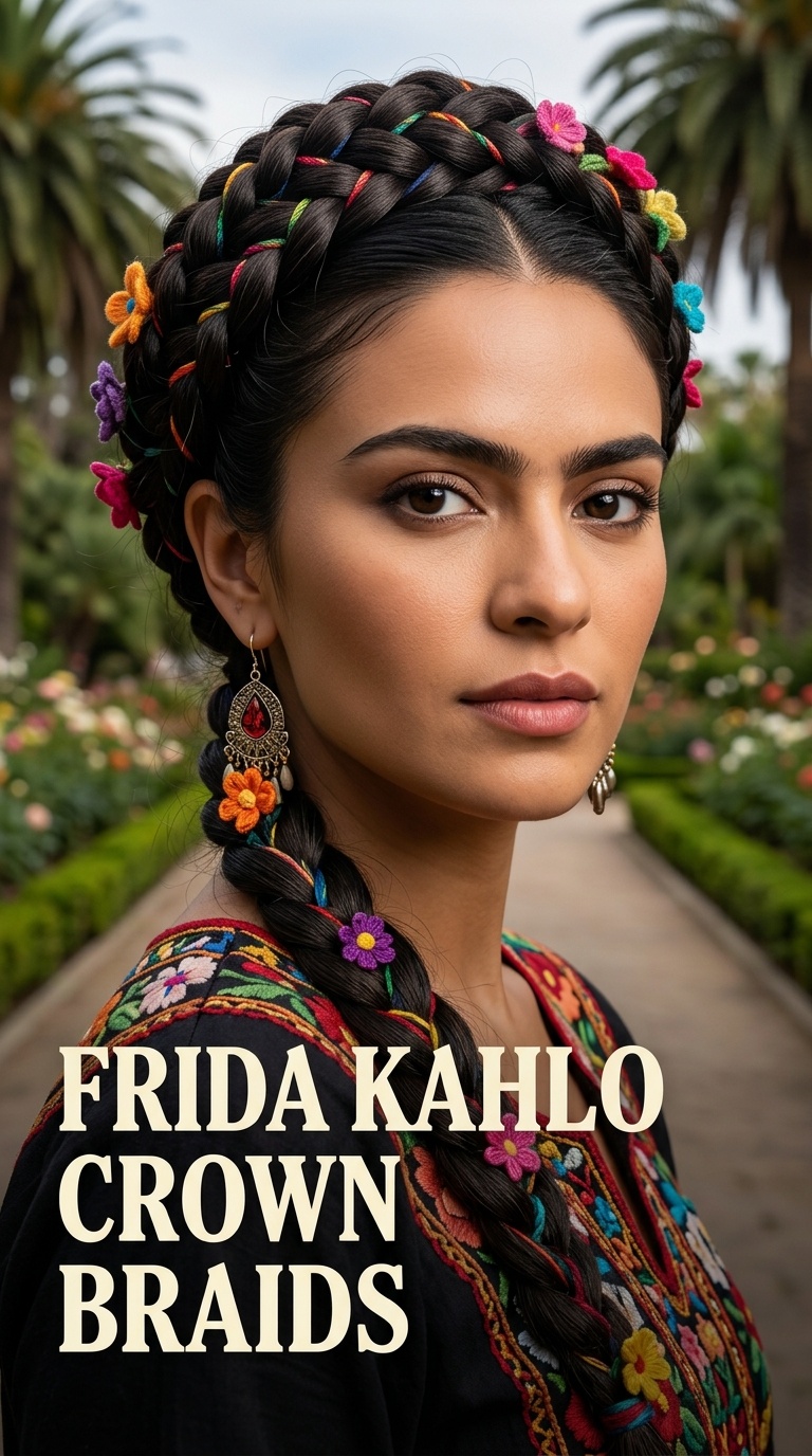 Frida Kahlo Crown Braids