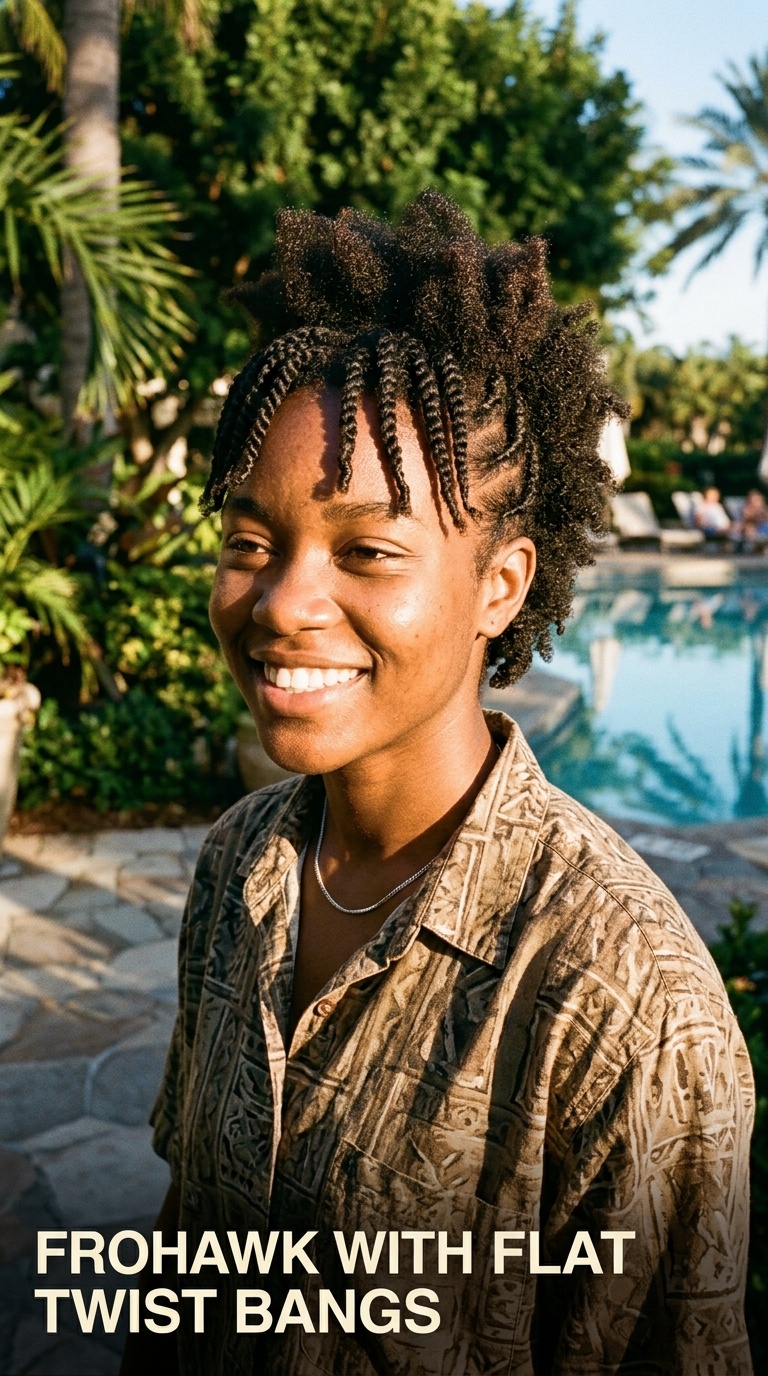 Frohawk with Flat Twist Bangs