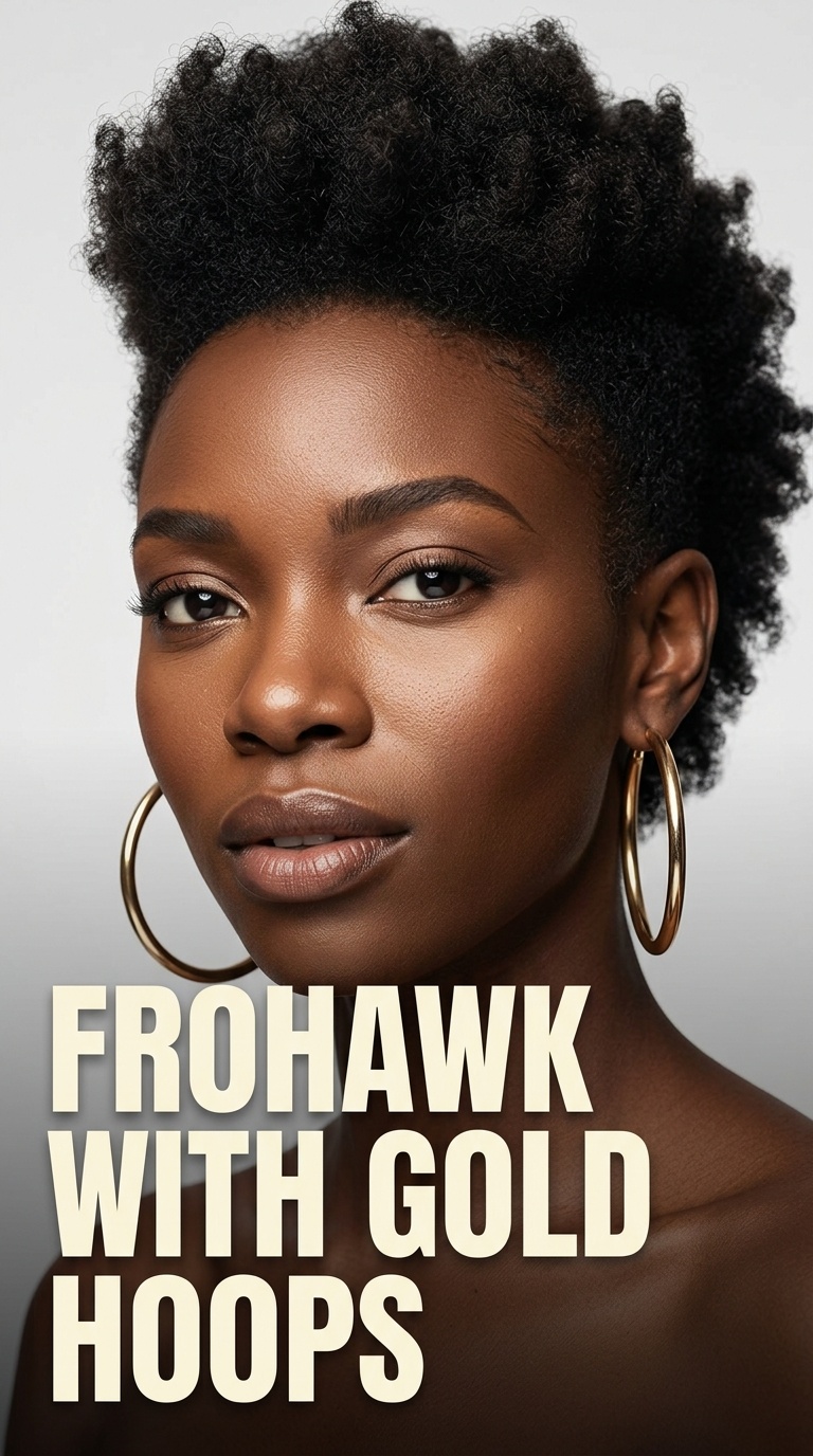 Frohawk with Gold Hoops