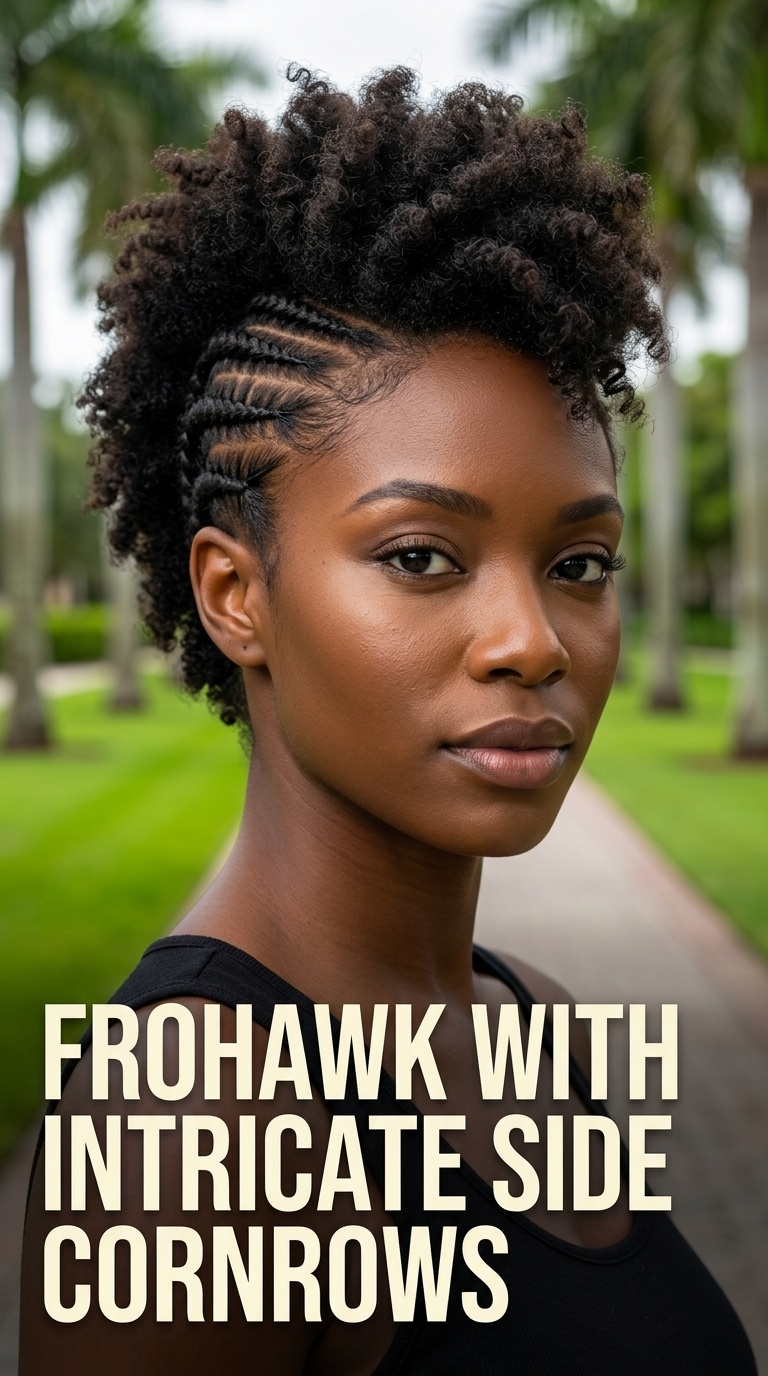 Frohawk with Intricate Side Cornrows
