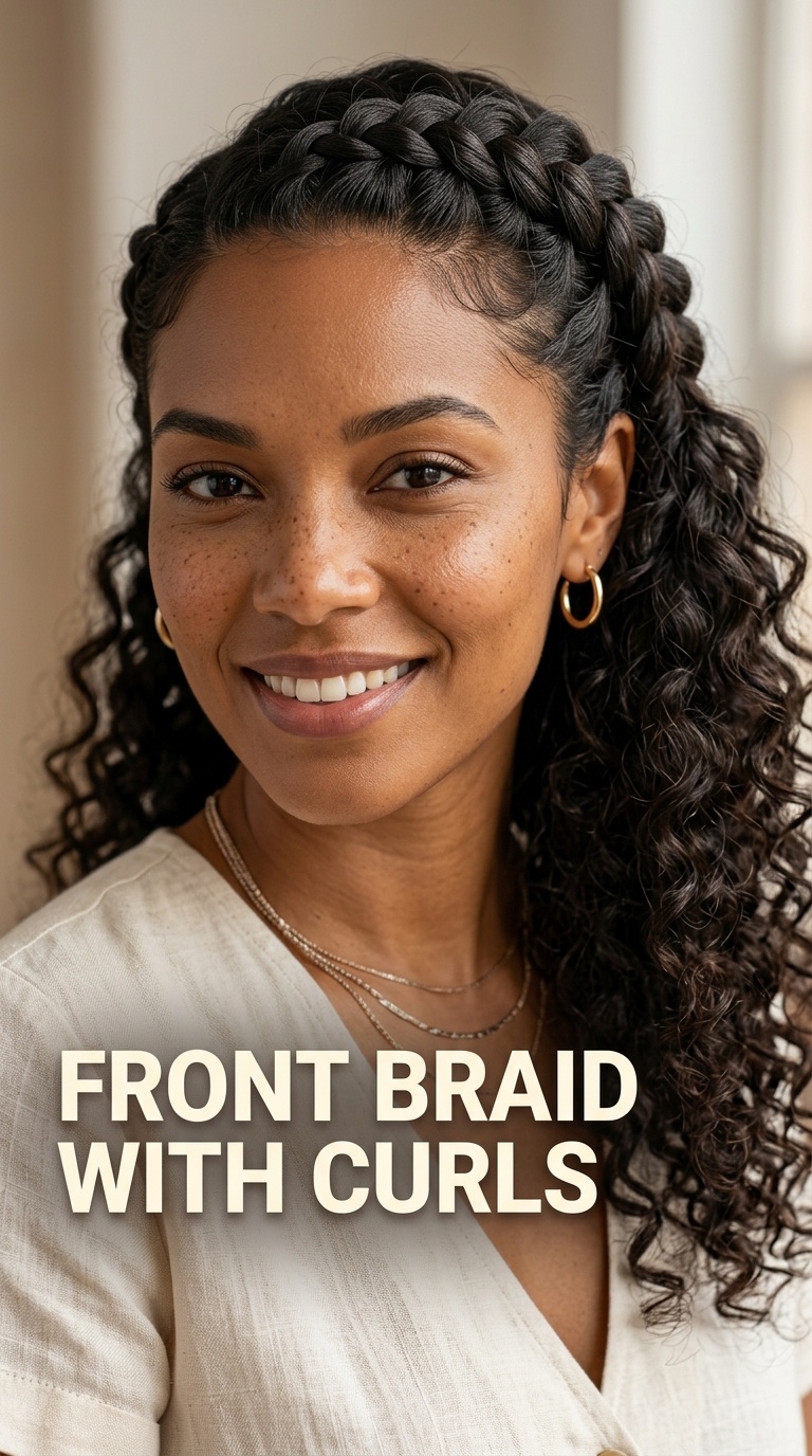 Front Braid with Curls