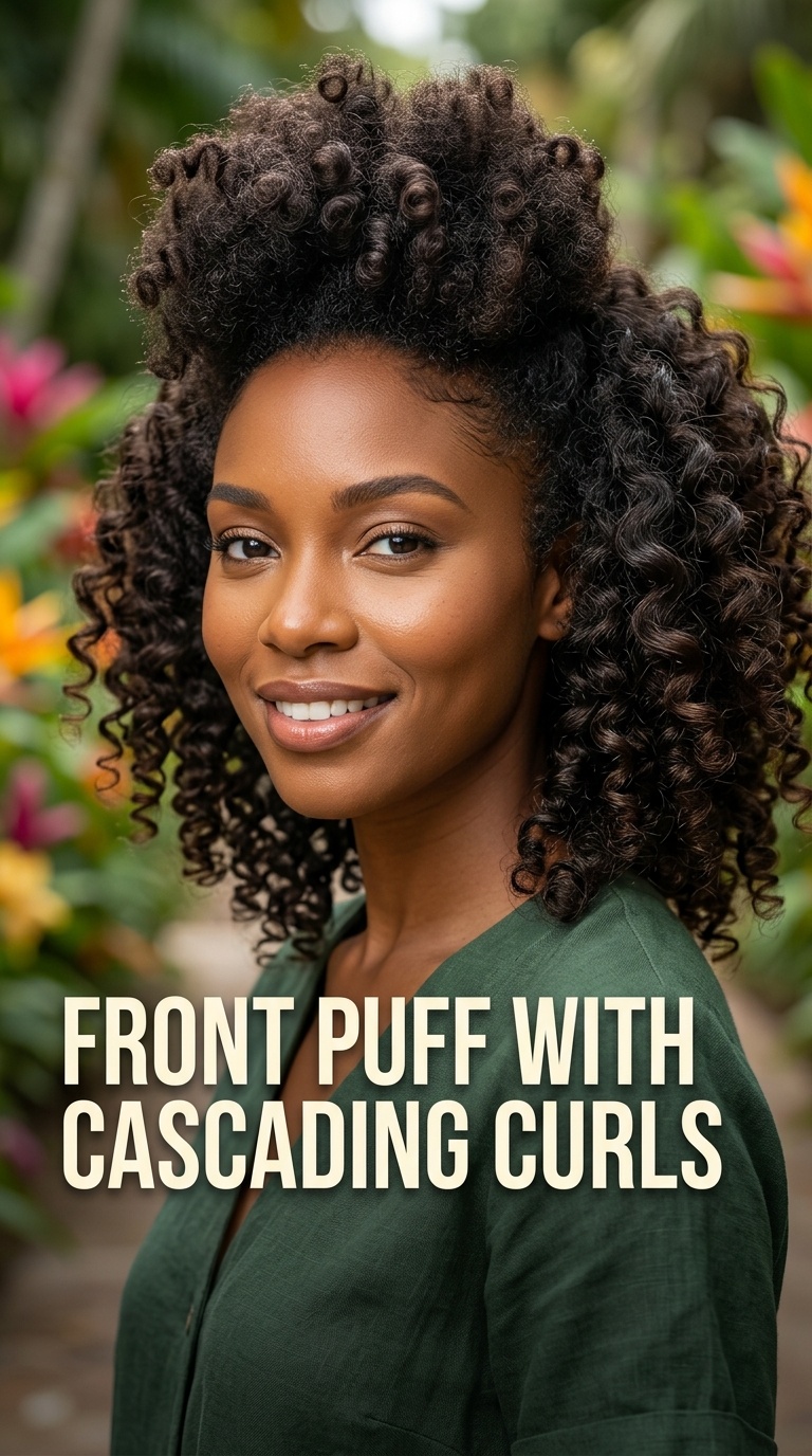 Front Puff with Cascading Curls