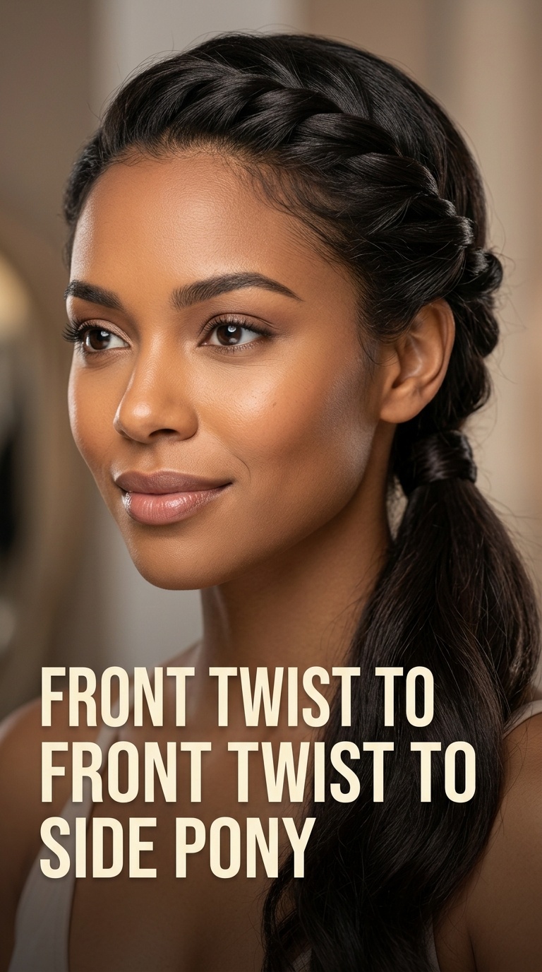 Front Twist to Side Pony