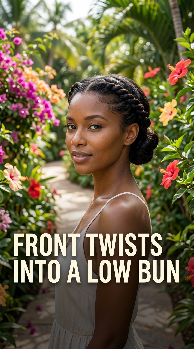 Front Twists into a Low Bun