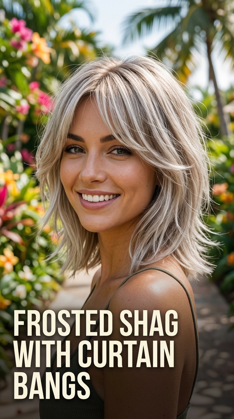 Frosted Shag with Curtain Bangs