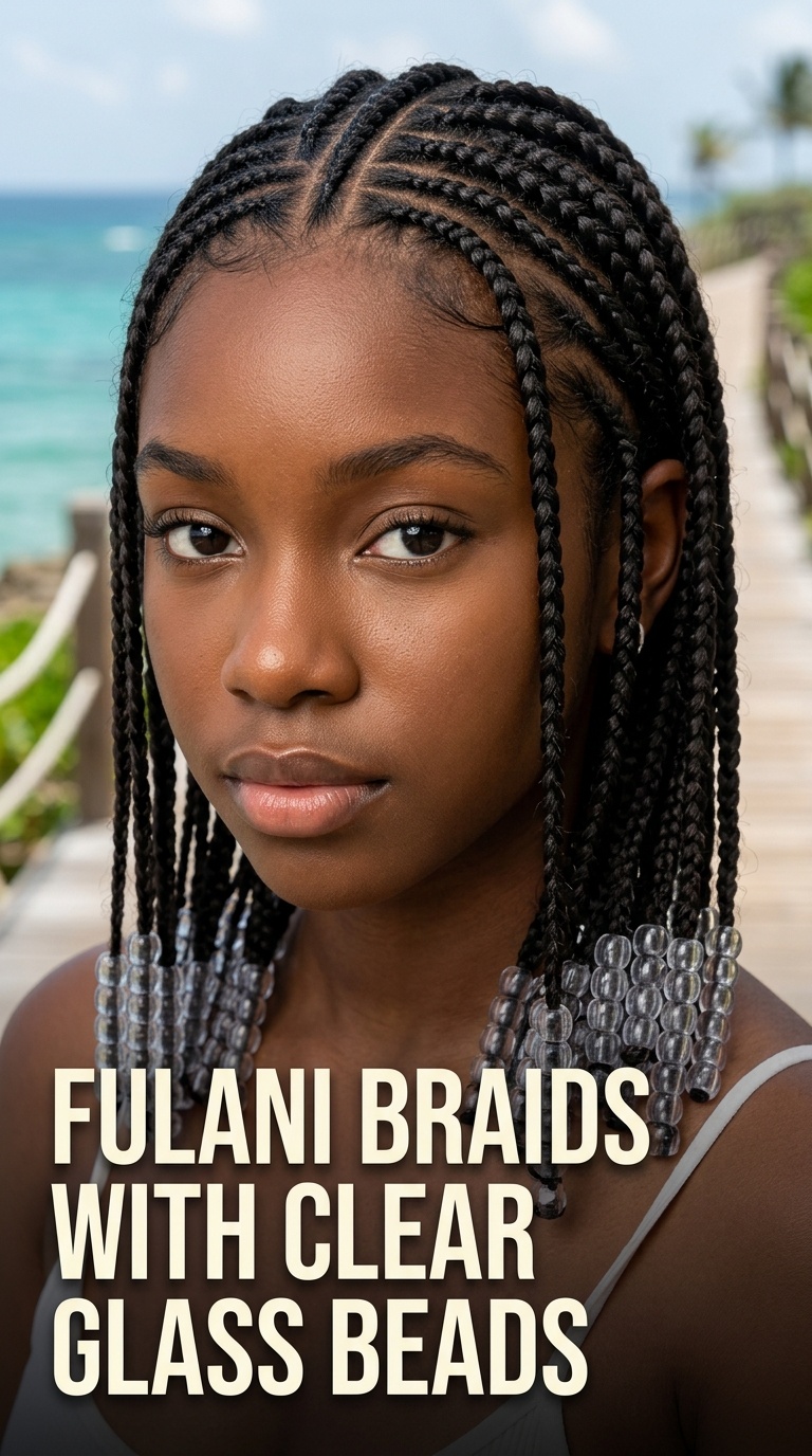 Fulani Braids with Clear Glass Beads