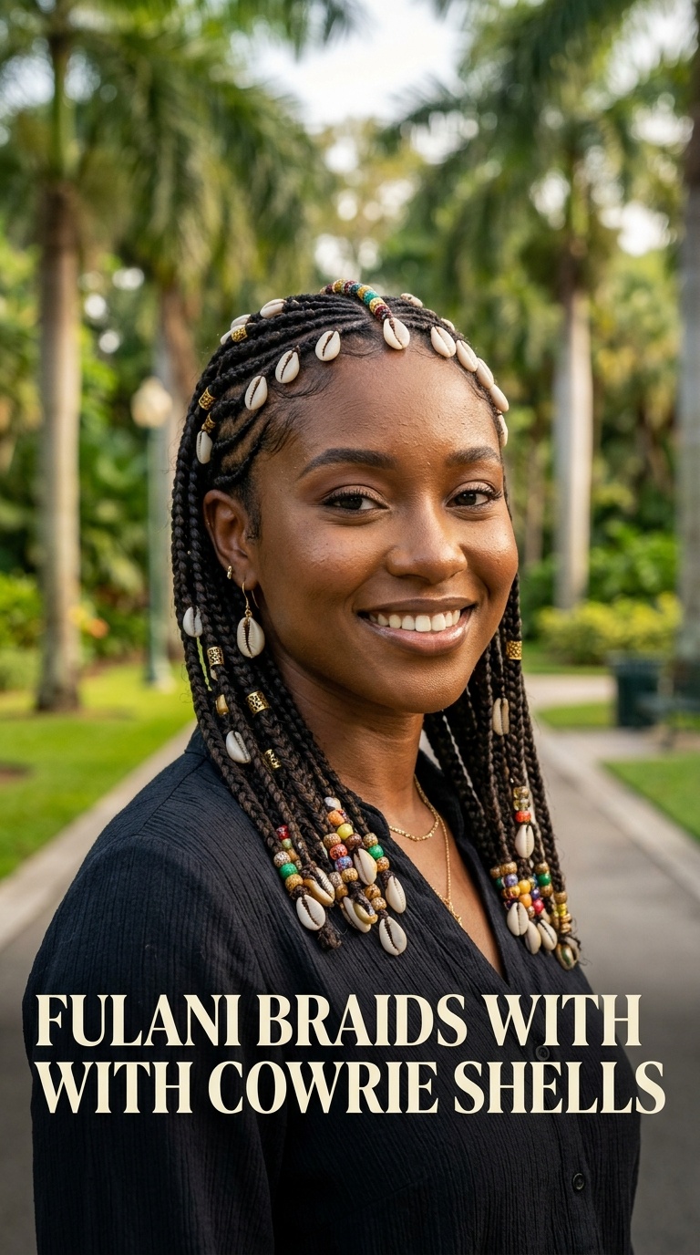 Fulani Braids with Cowrie Shells