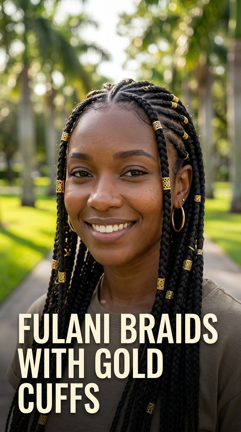 Fulani Braids with Gold Cuffs