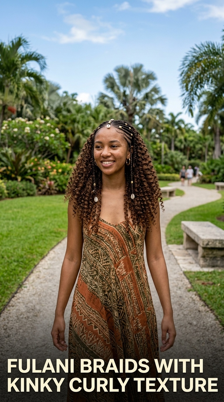 Fulani Braids with Kinky Curly Texture