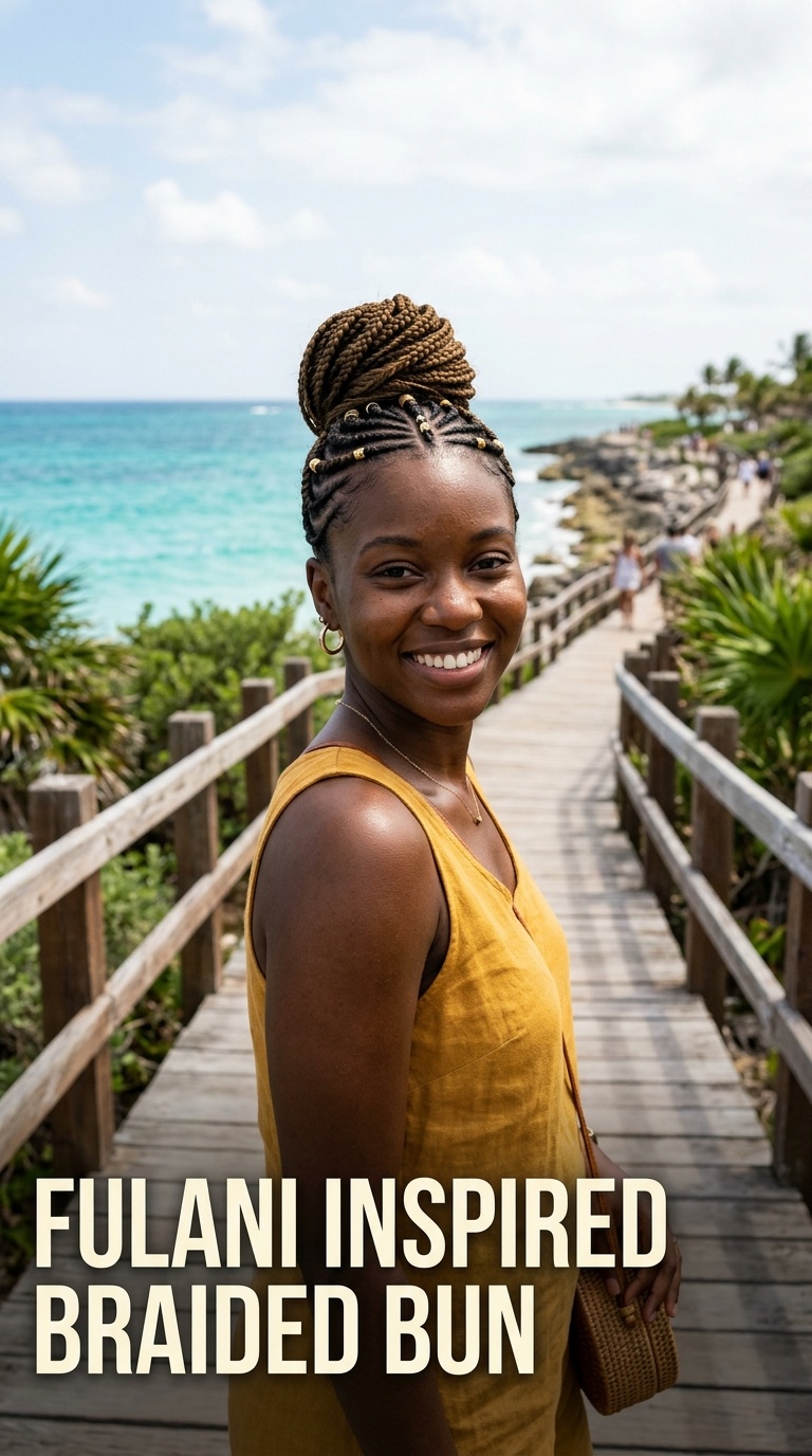 Fulani Inspired Braided Bun